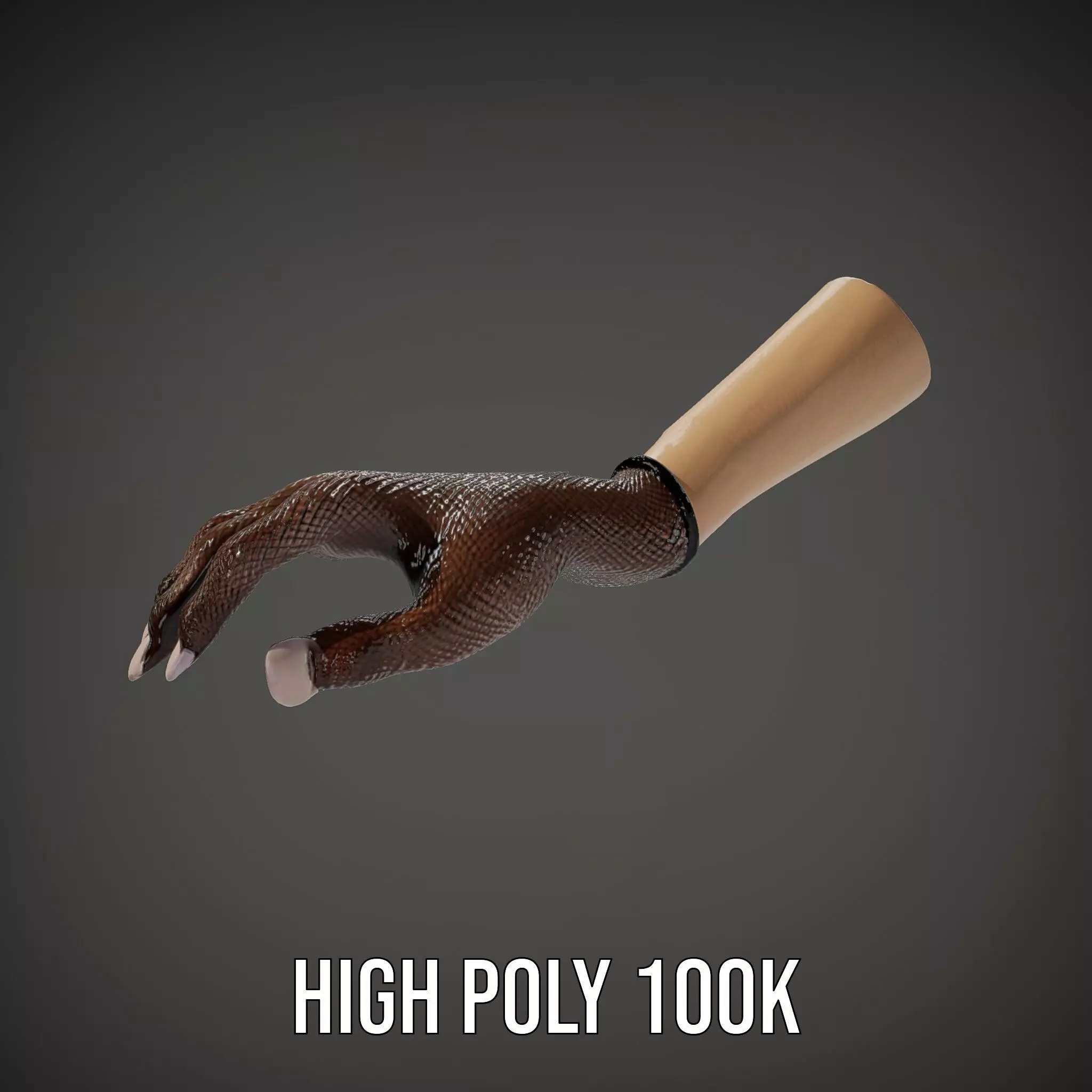 Elegant Mesh Glove Hand Model Pack Low-poly 3D model_22