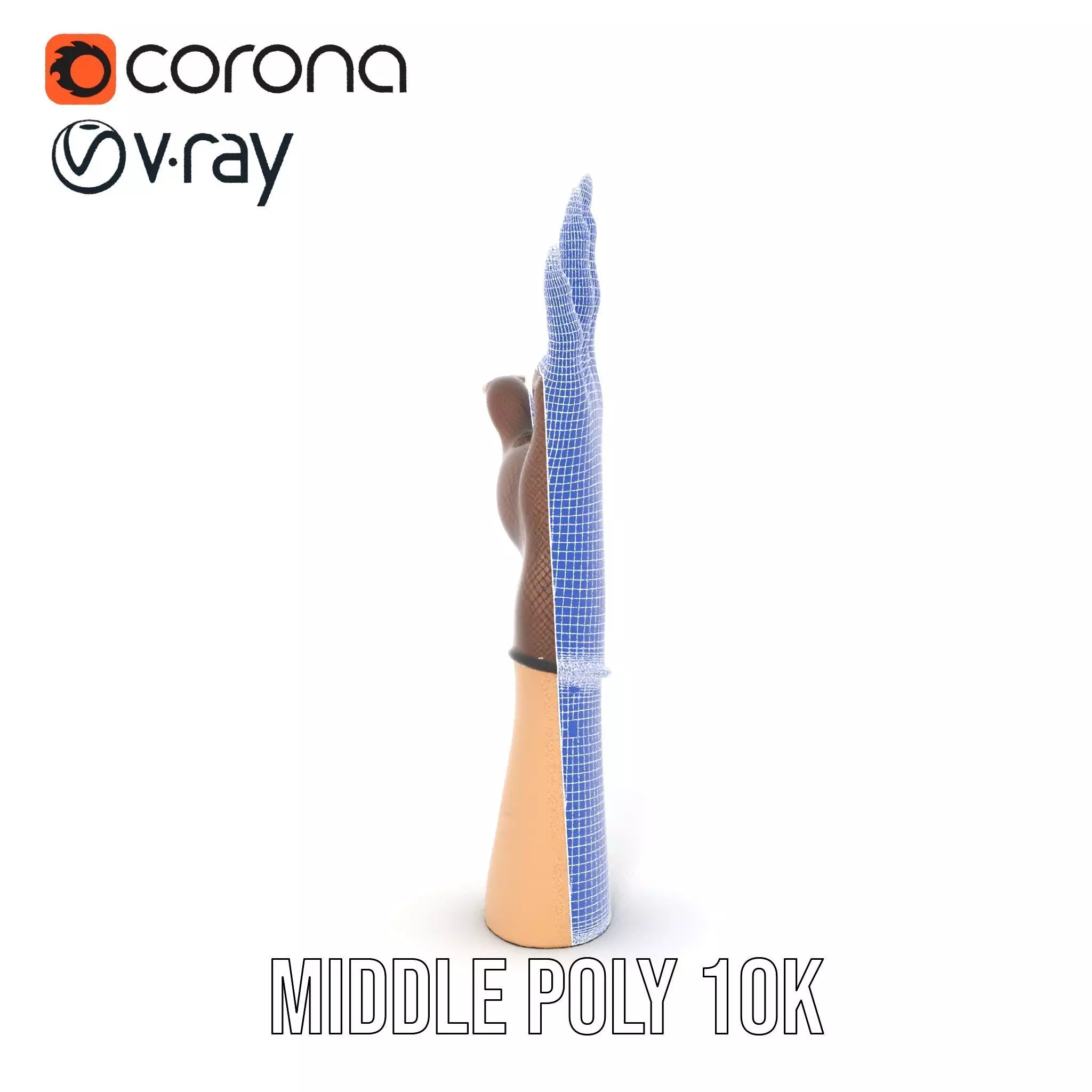 Elegant Mesh Glove Hand Model Pack Low-poly 3D model_23