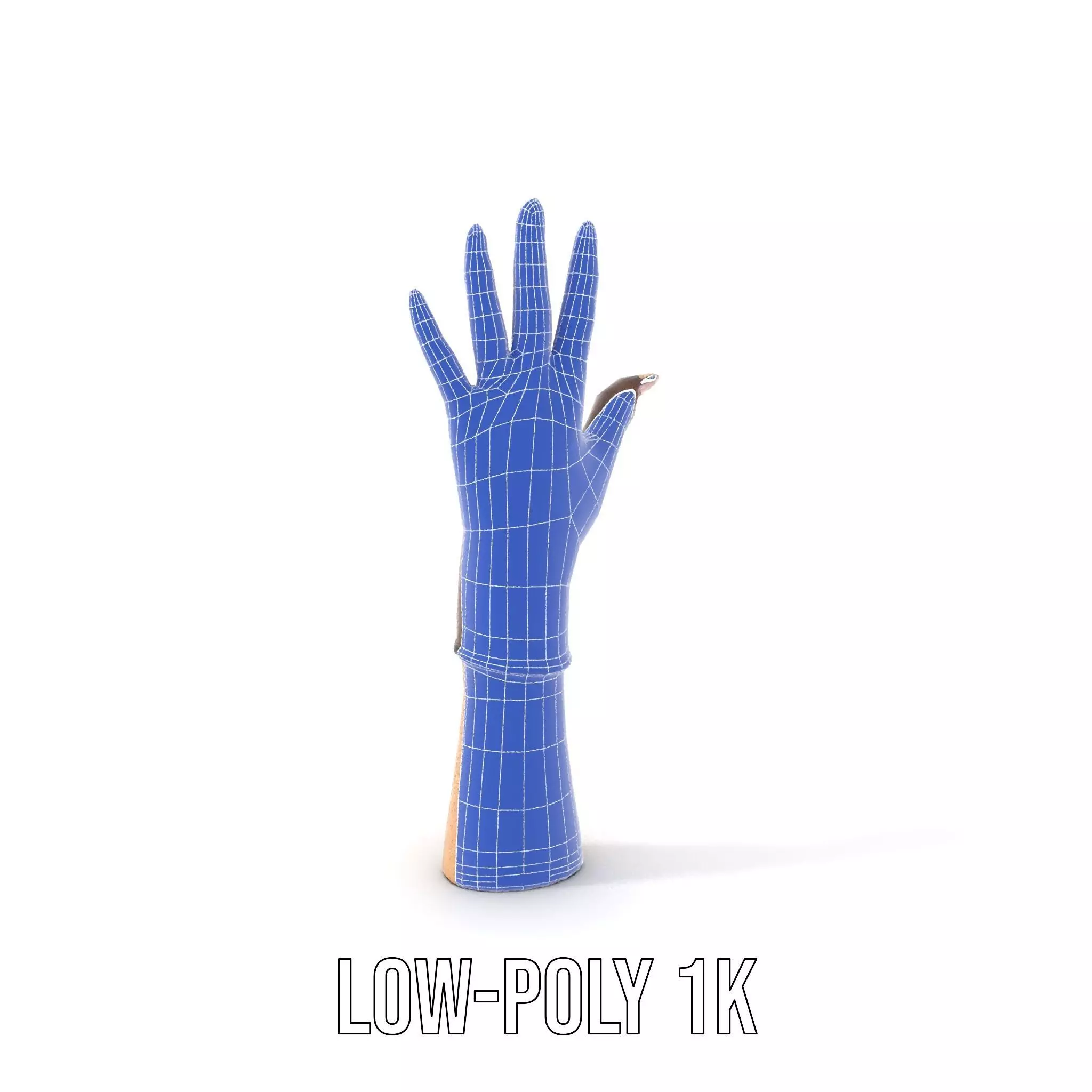 Elegant Mesh Glove Hand Model Pack Low-poly 3D model_13