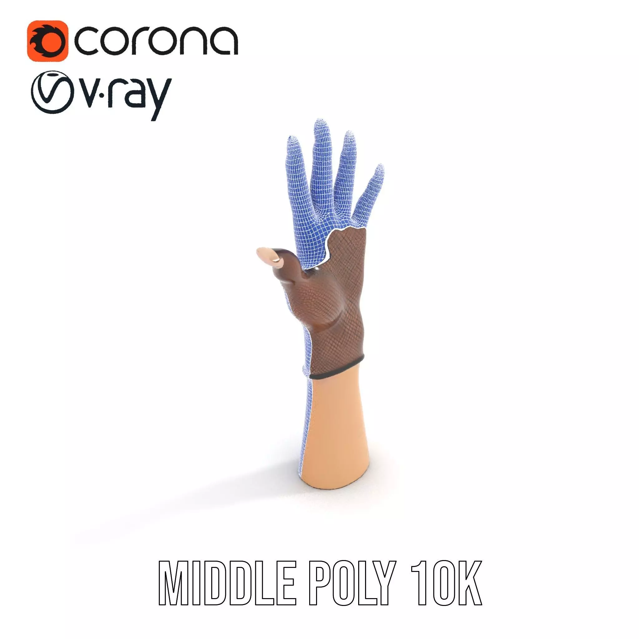 Elegant Mesh Glove Hand Model Pack Low-poly 3D model_20
