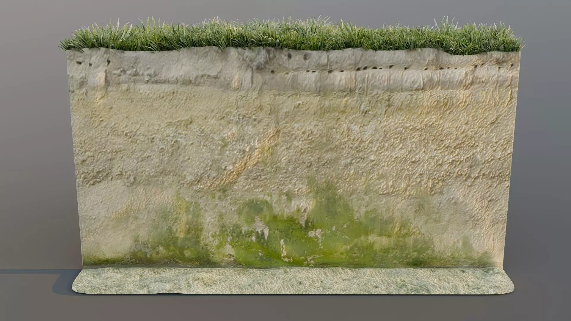 Low Poly Coastal Seawall Segment Low-poly 3D model_3