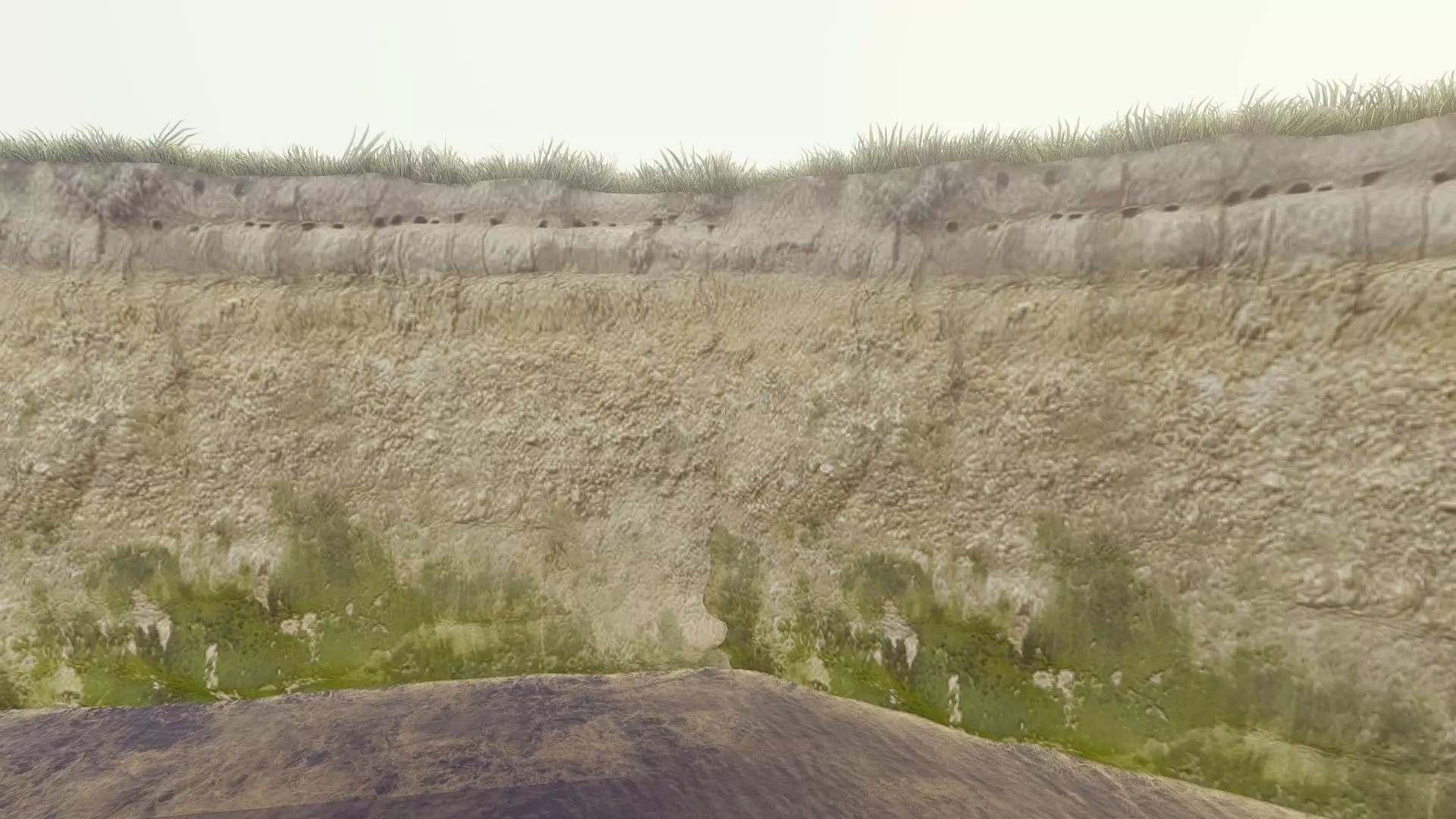 Low Poly Coastal Seawall Segment Low-poly 3D model_4