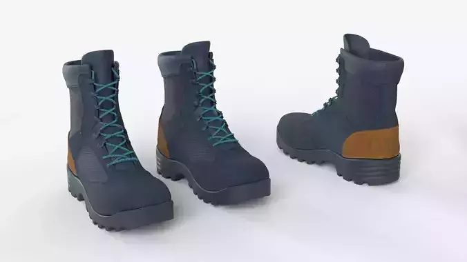 Military-Style Boots in Blue Color