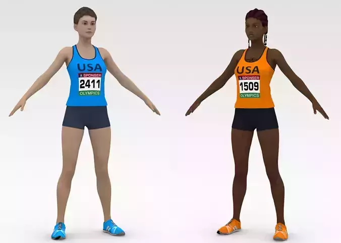 2 Female Track Athletes Collection