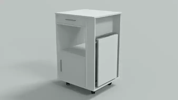 Hospital bedside cabinet and table