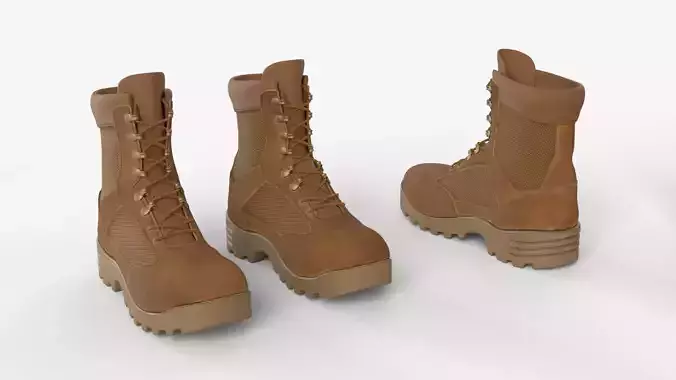 Military-Style Boots in Brown Color