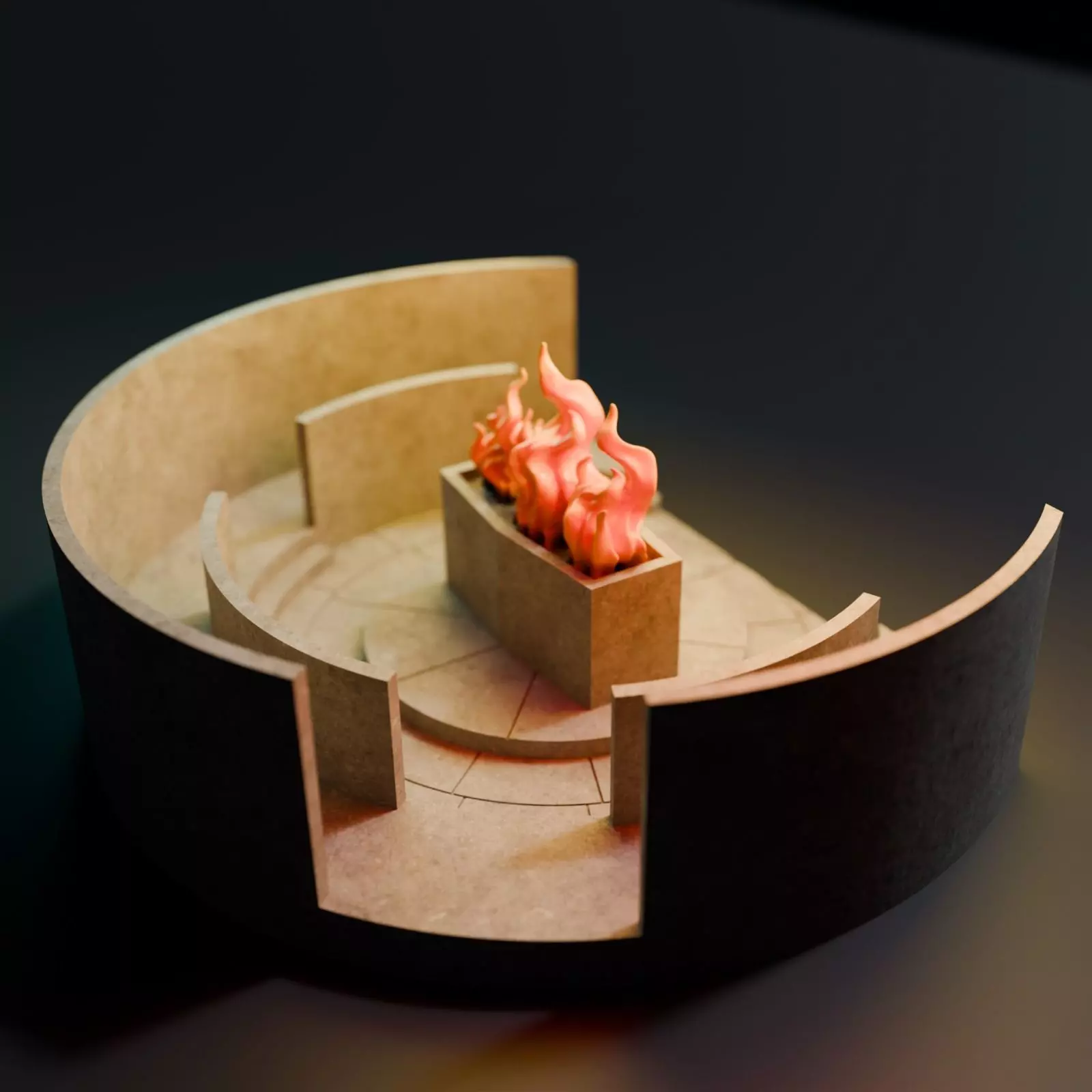 Qui-Gon Jinn Funeral Chamber Diorama 3D print model_3