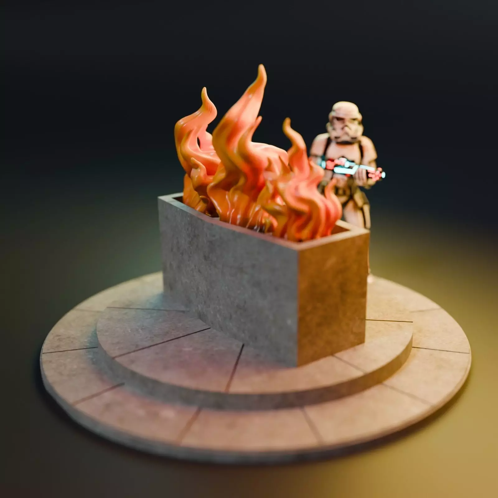 Qui-Gon Jinn Funeral Chamber Diorama 3D print model_5