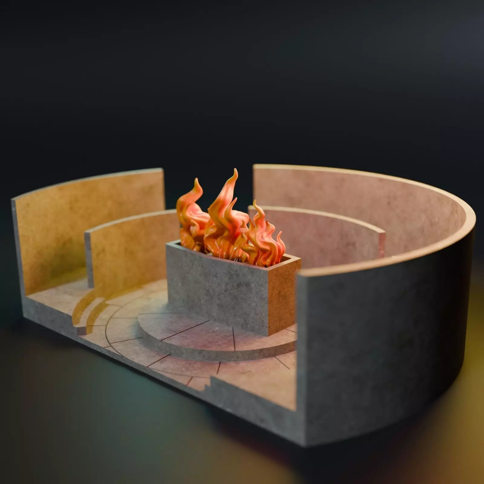 Qui-Gon Jinn Funeral Chamber Diorama 3D print model_2