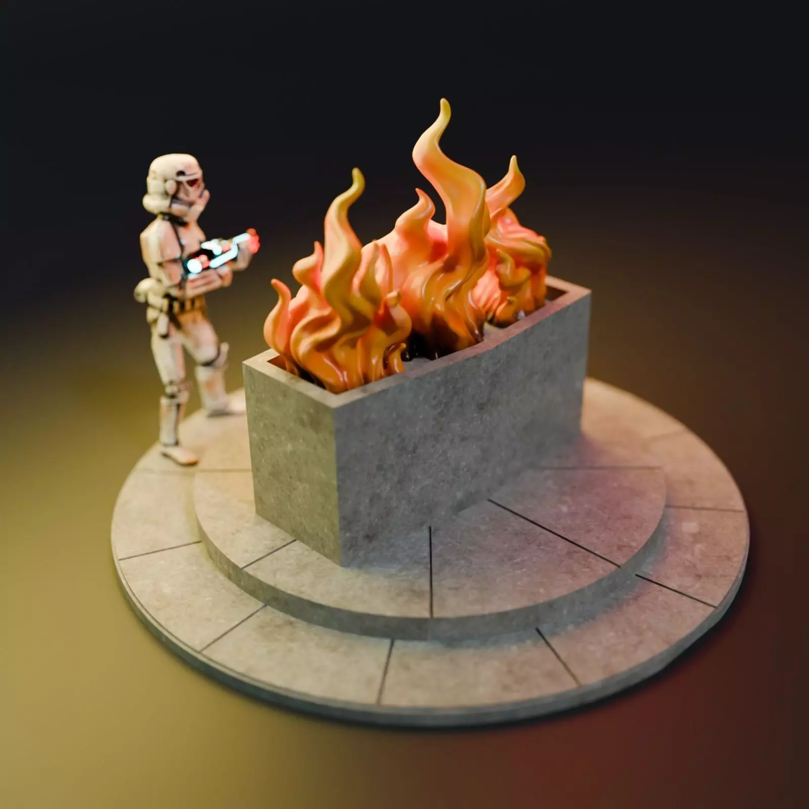 Qui-Gon Jinn Funeral Chamber Diorama 3D print model_4