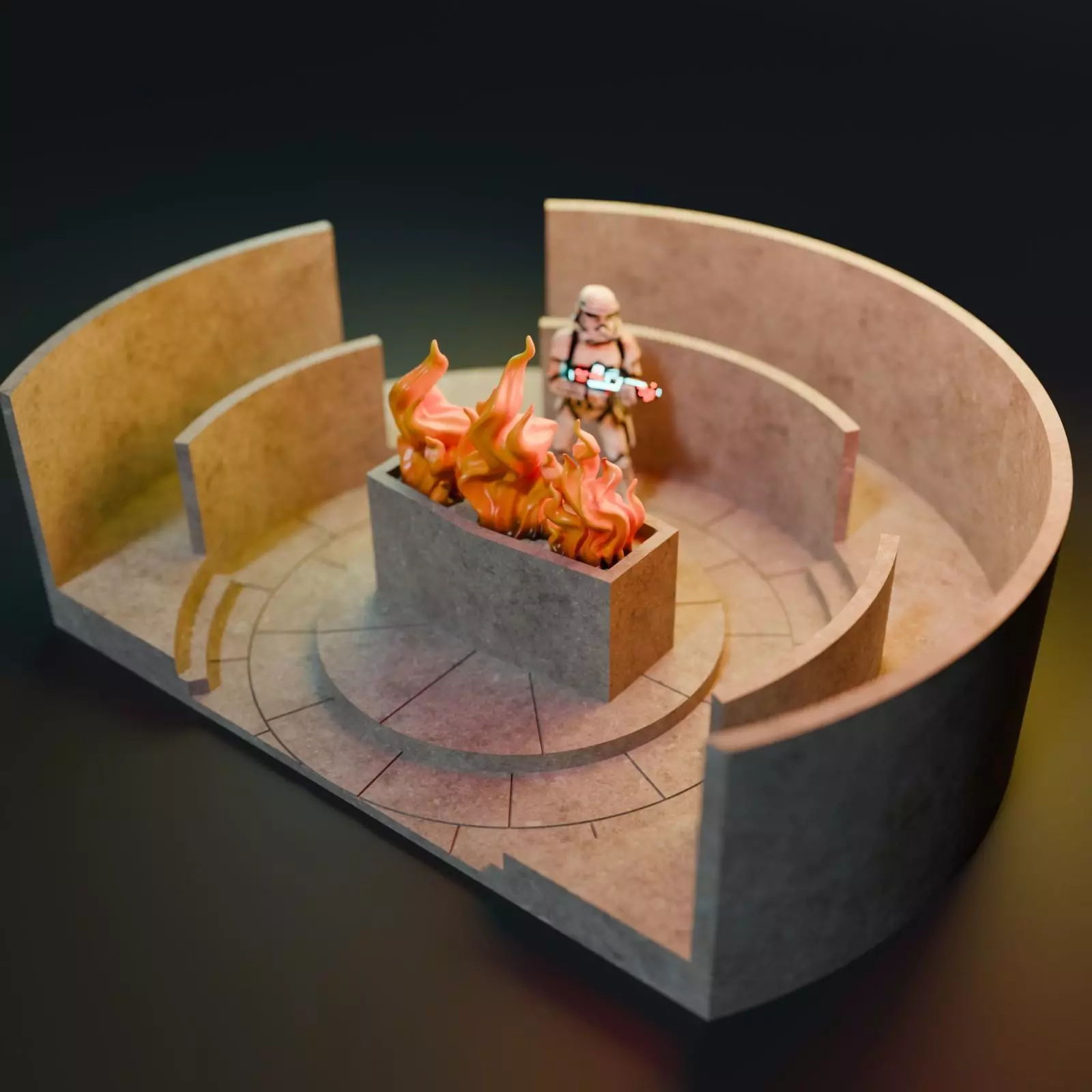 Qui-Gon Jinn Funeral Chamber Diorama 3D print model_0