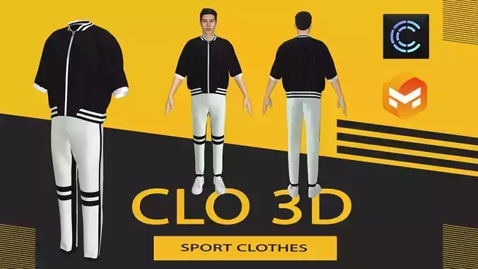Sport clothes Marvelous Designer or Clo3D ZPRJ