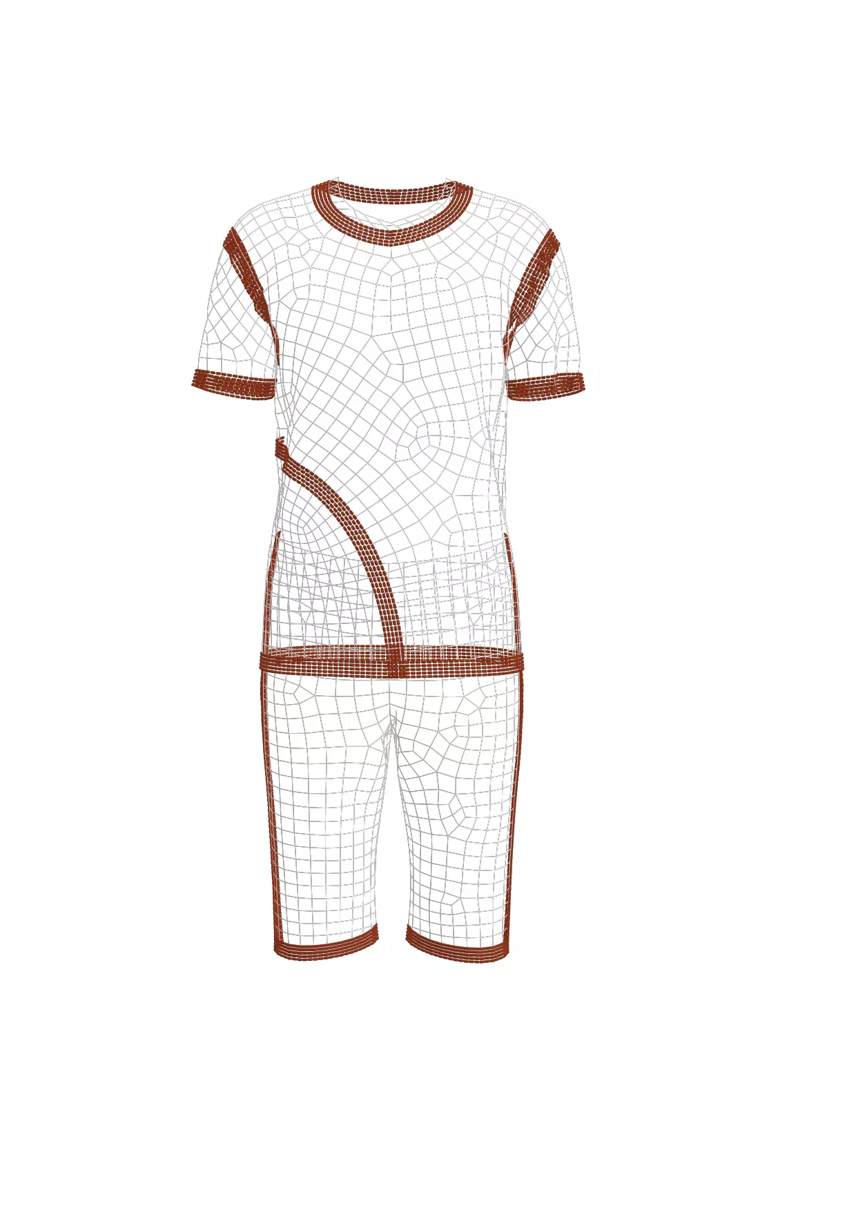 Pattern clothes Marvelous Designer or Clo3D ZPRJ Free 3D model_2