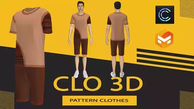 Pattern clothes Marvelous Designer or Clo3D ZPRJ Free 3D model