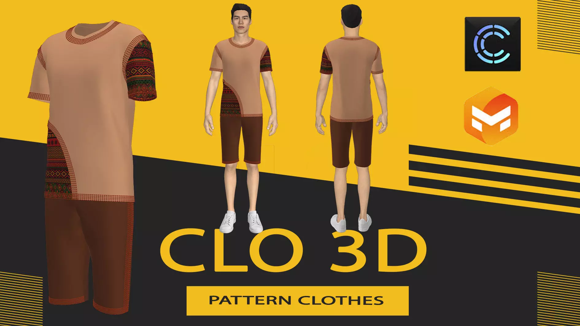 Pattern clothes Marvelous Designer or Clo3D ZPRJ Free 3D model_0