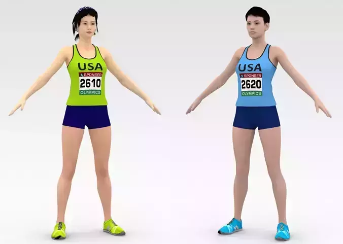 2 Female Track Athletes Collection