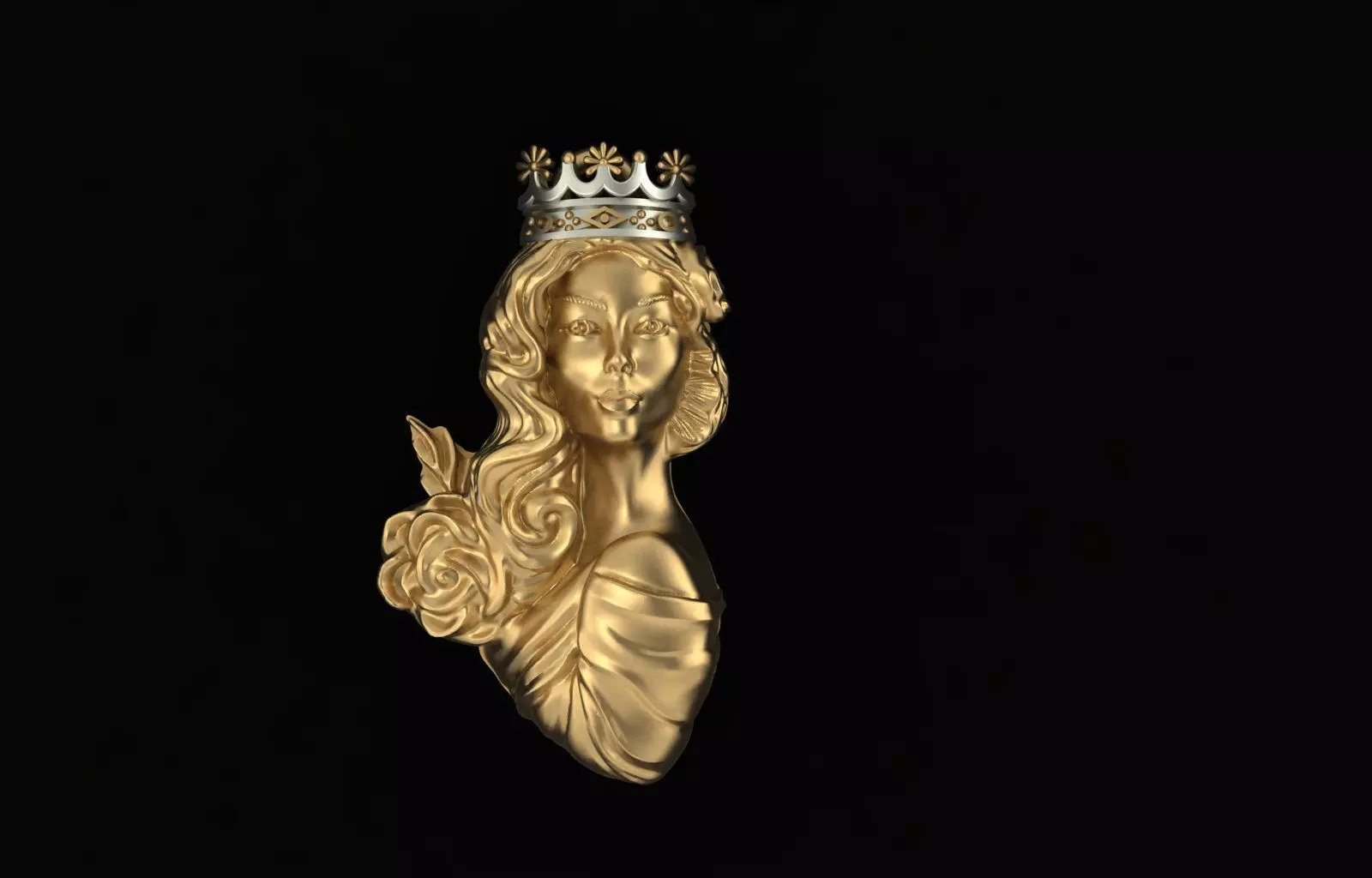 Elegant Woman Pendant 3D Printable Jewelry Solid design 3D print model