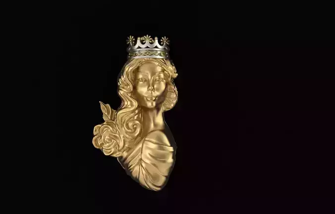 Elegant Woman Pendant  3D Printable Jewelry Solid design