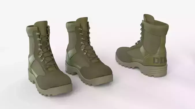 Military-Style Boots in Green Color