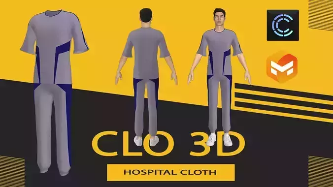 Hospital Cloth Marvelous Designer or Clo3D ZPRJ