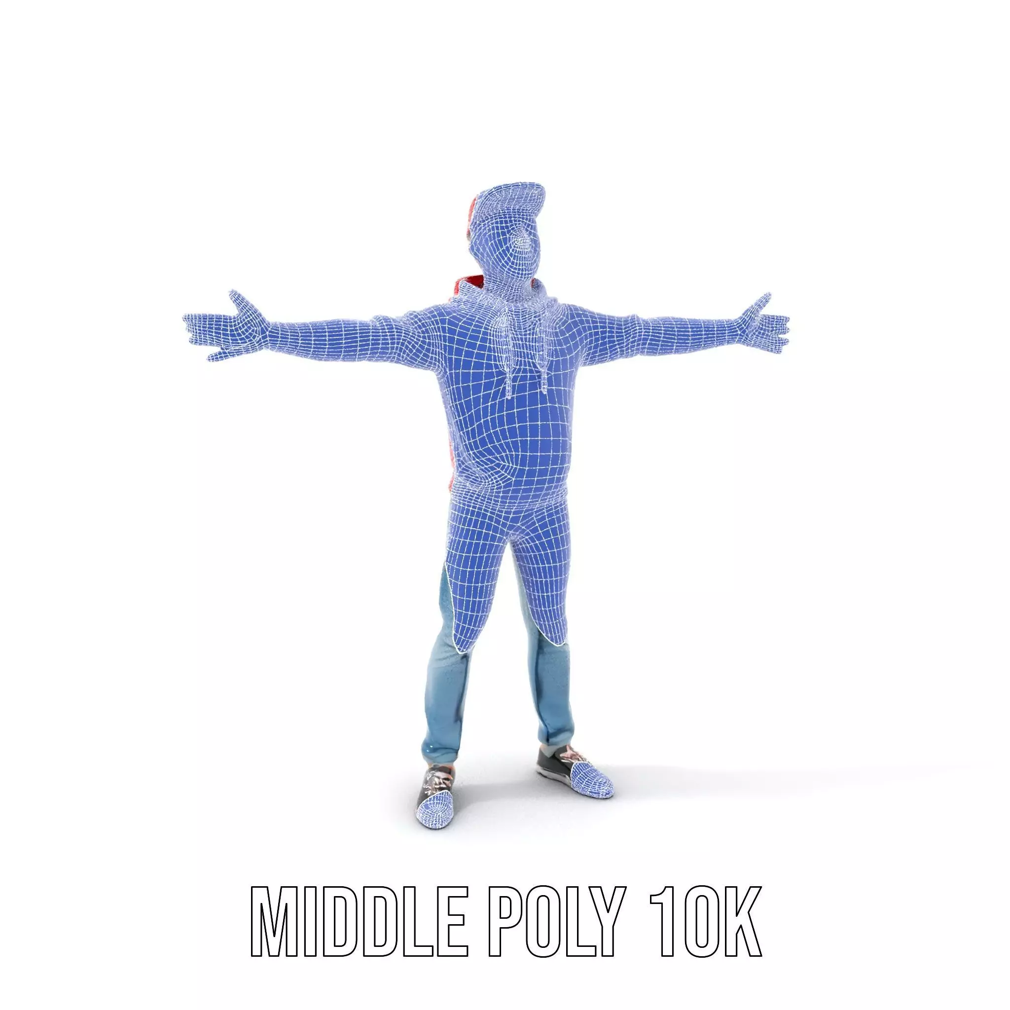 Casual Male Character in Red Hoodie Model Pack Low-poly 3D model_23