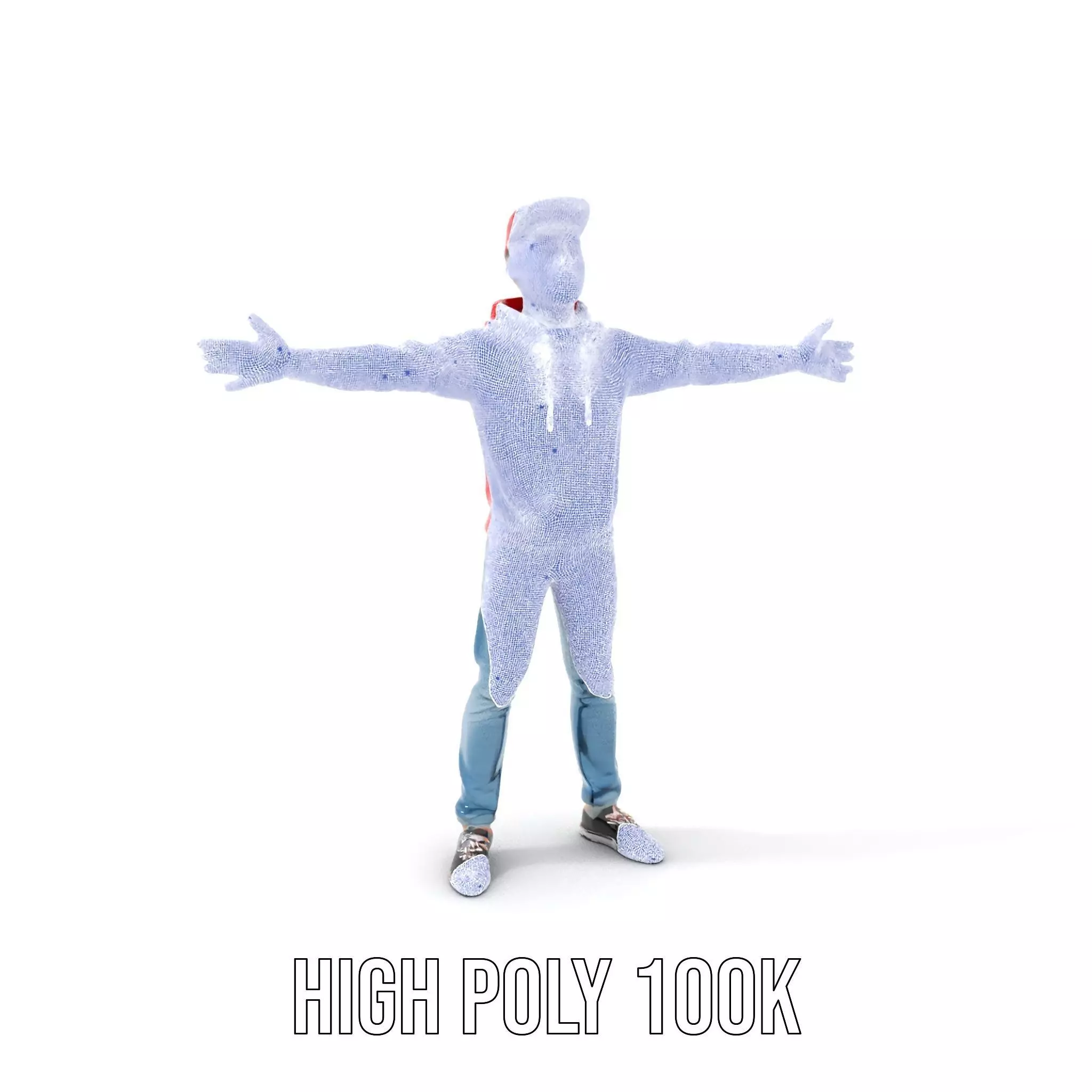 Casual Male Character in Red Hoodie Model Pack Low-poly 3D model_4