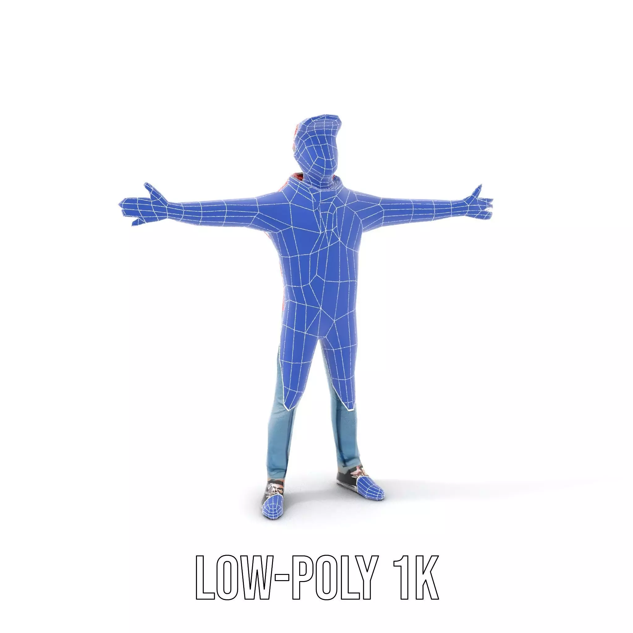 Casual Male Character in Red Hoodie Model Pack Low-poly 3D model_24