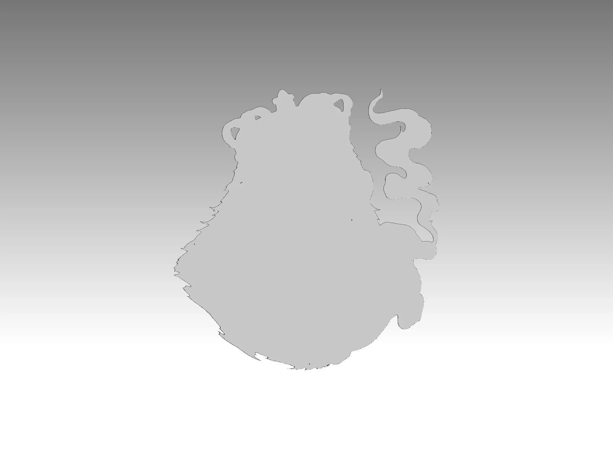  gorilla relief boss 3D print model_2