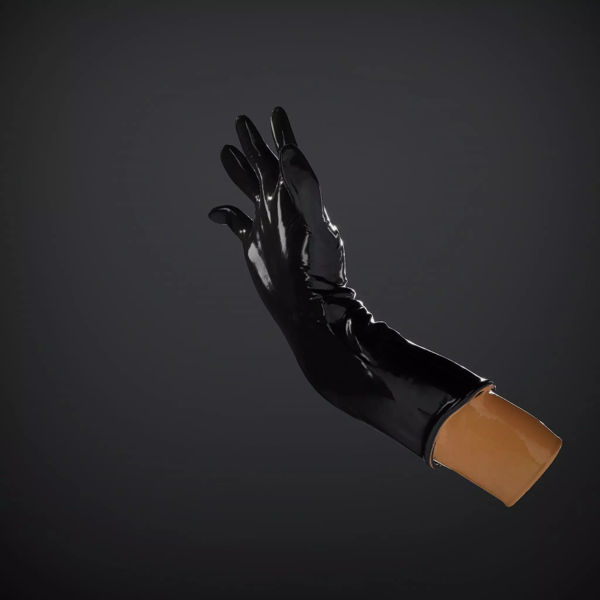 Black Leather Glove Model Pack Low-poly 3D model_33