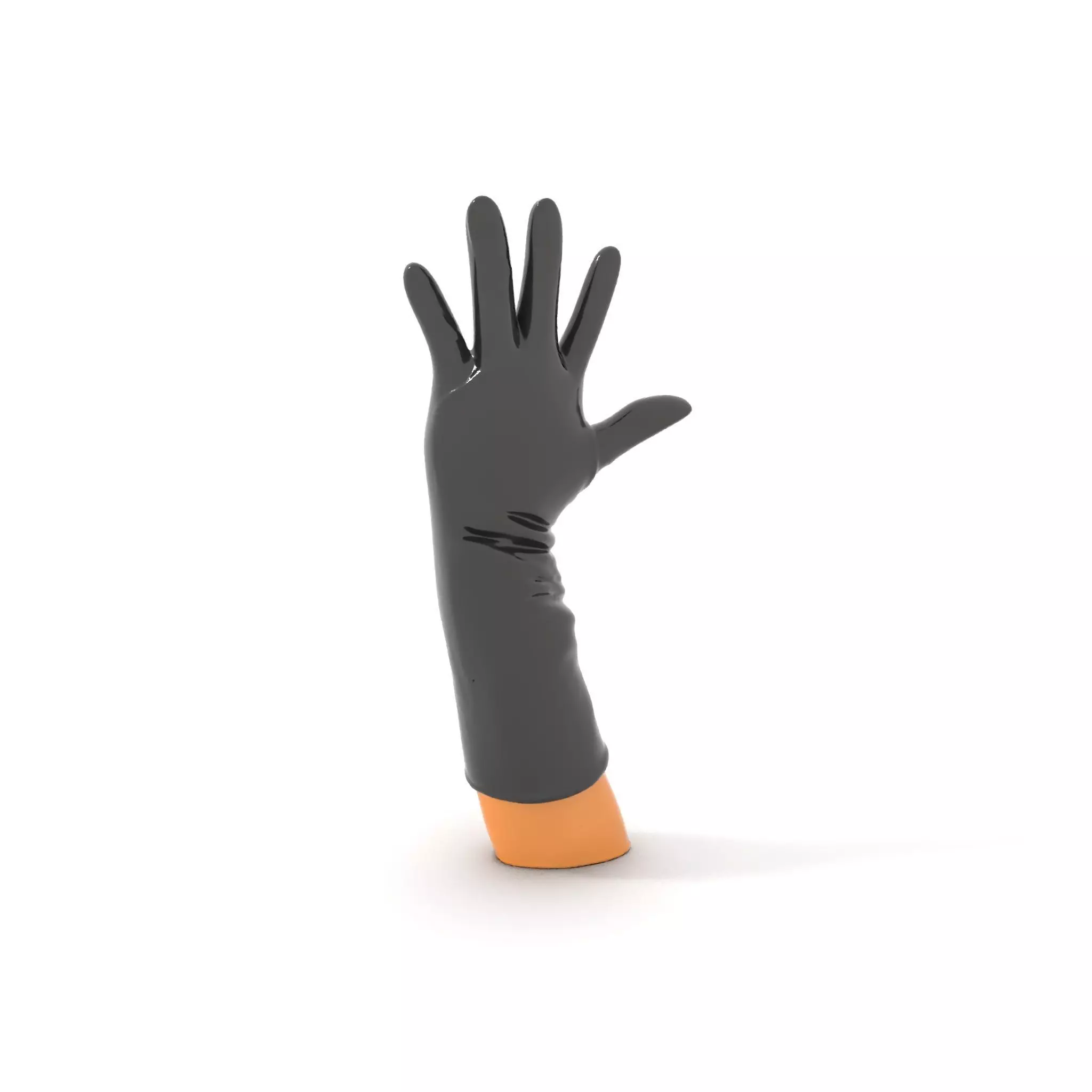 Black Leather Glove Model Pack Low-poly 3D model_0