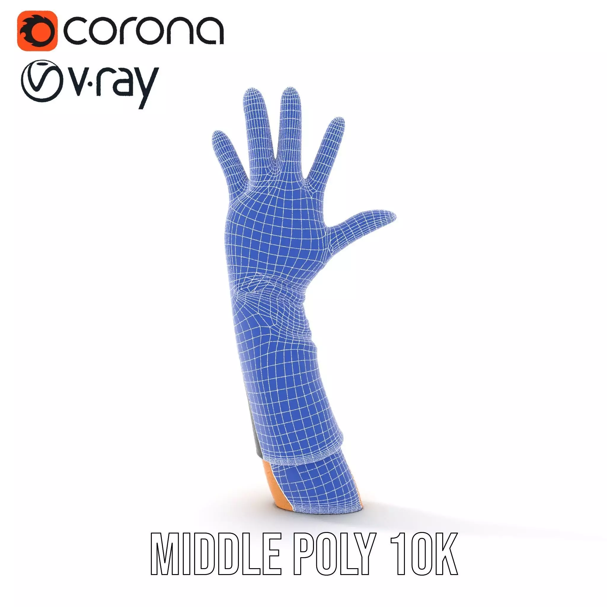 Black Leather Glove Model Pack Low-poly 3D model_24