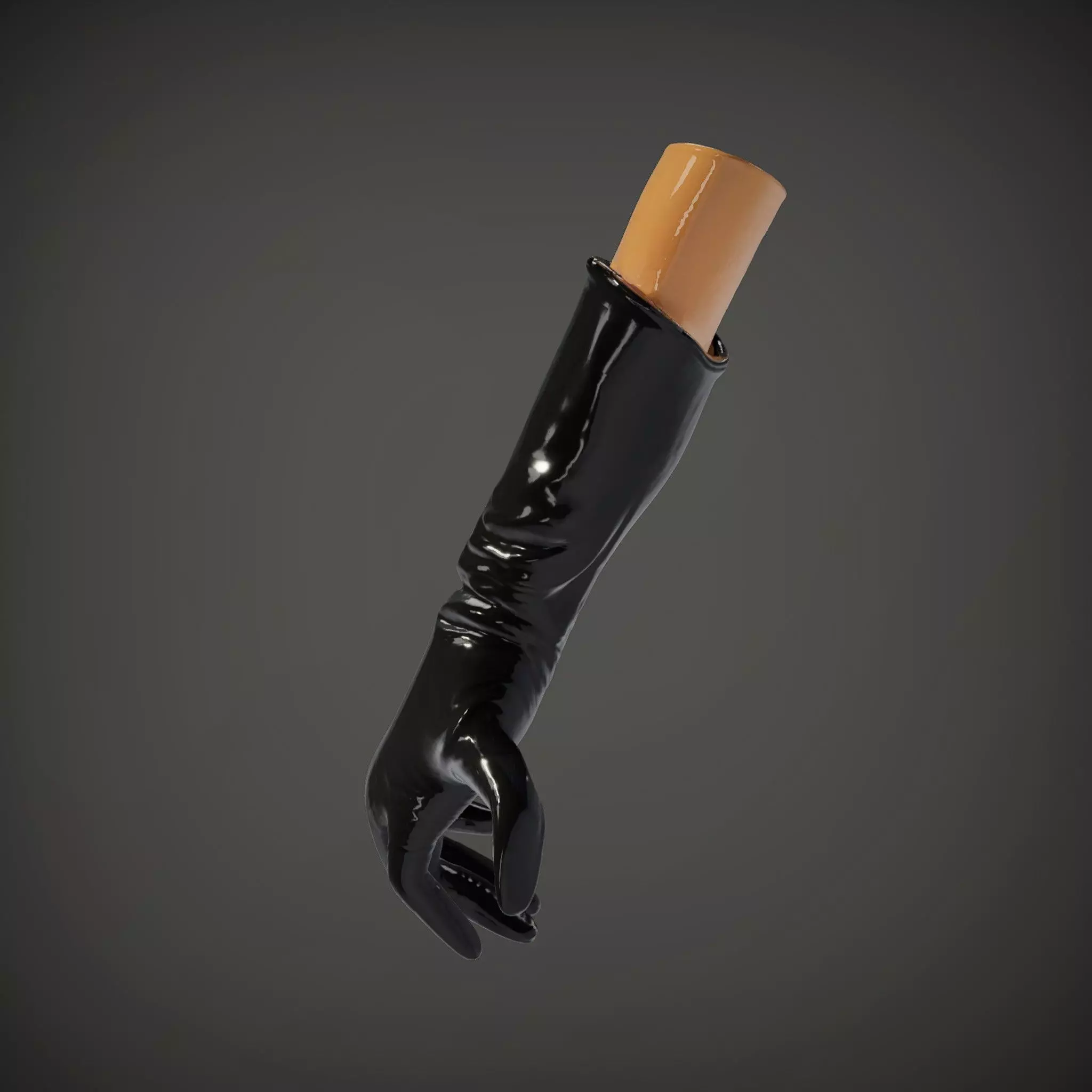 Black Leather Glove Model Pack Low-poly 3D model_34