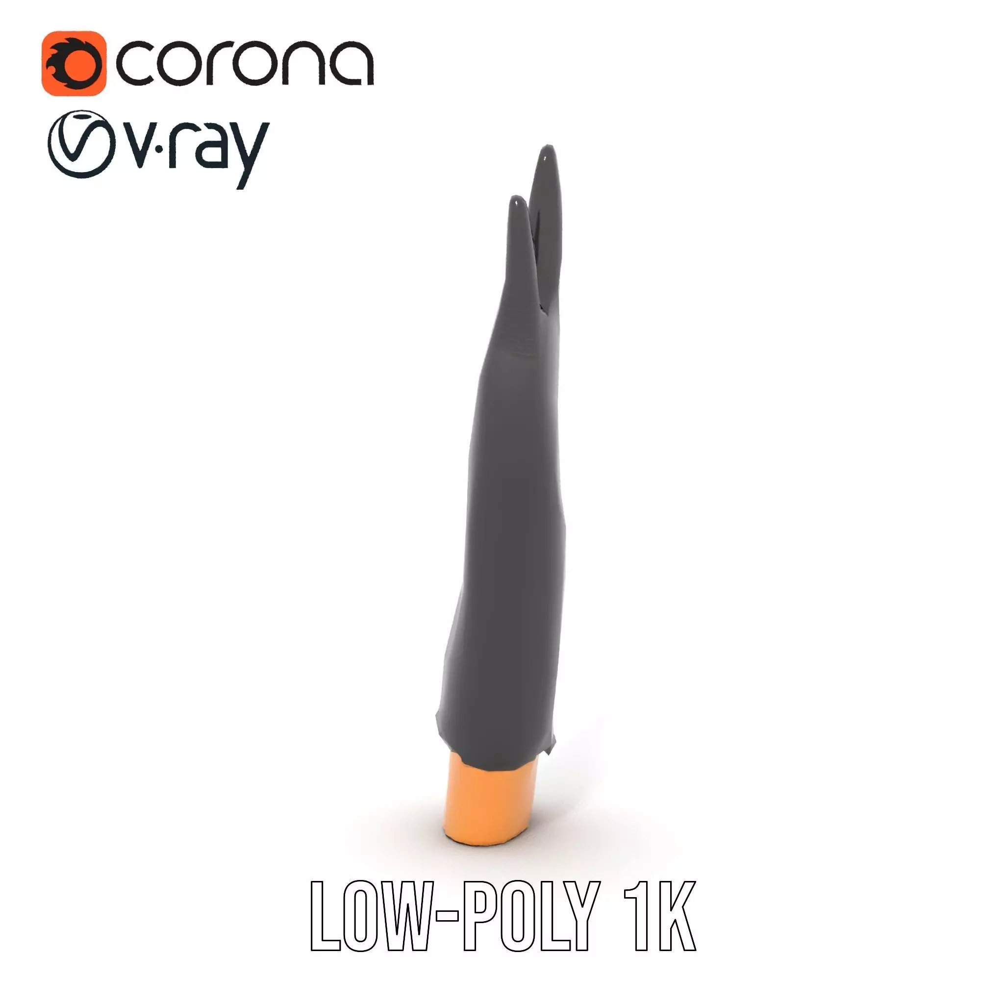 Black Leather Glove Model Pack Low-poly 3D model_14