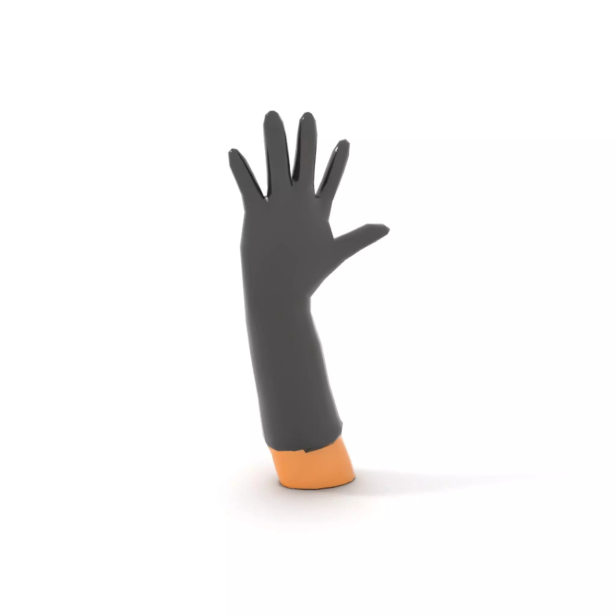 Black Leather Glove Model Pack Low-poly 3D model_7