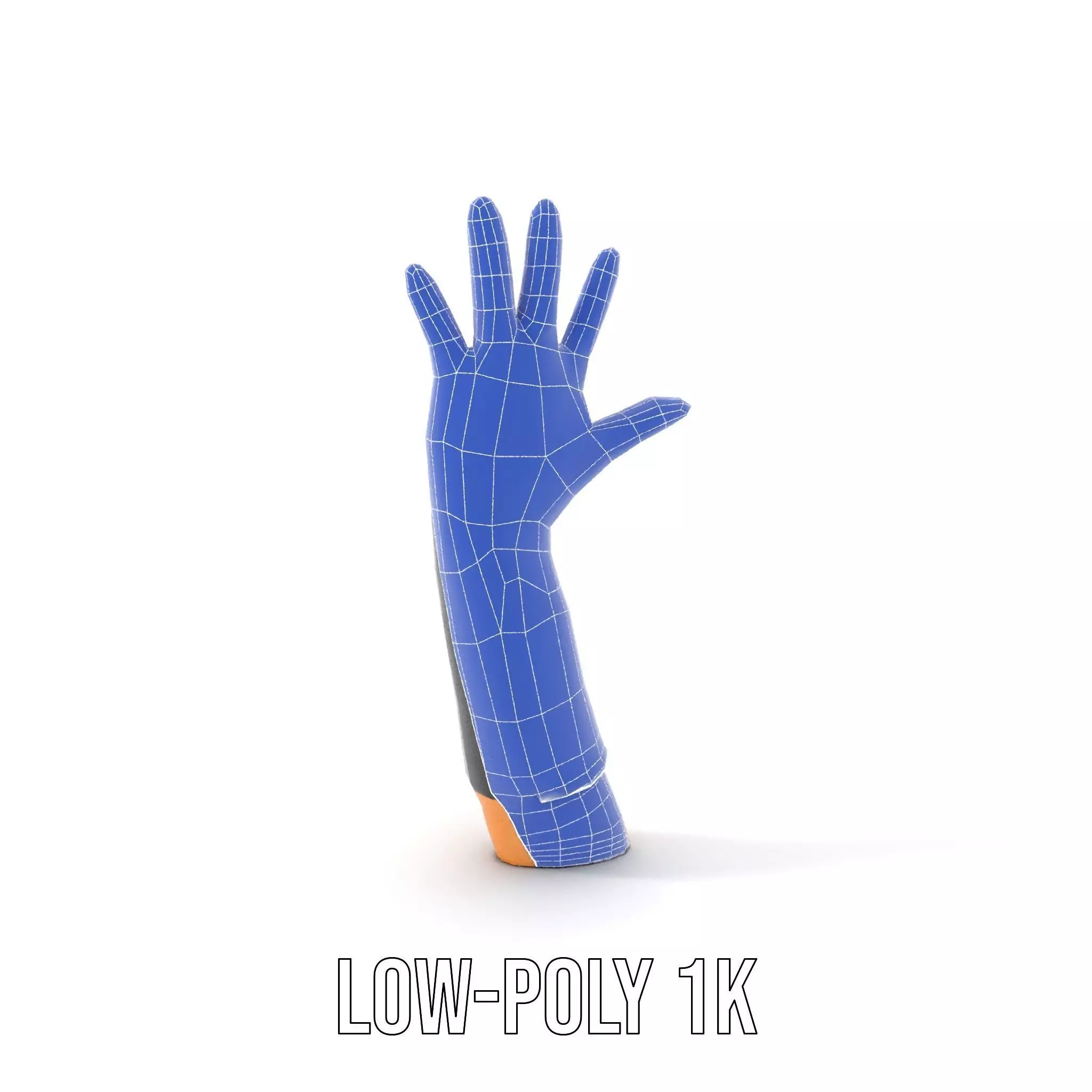 Black Leather Glove Model Pack Low-poly 3D model_19