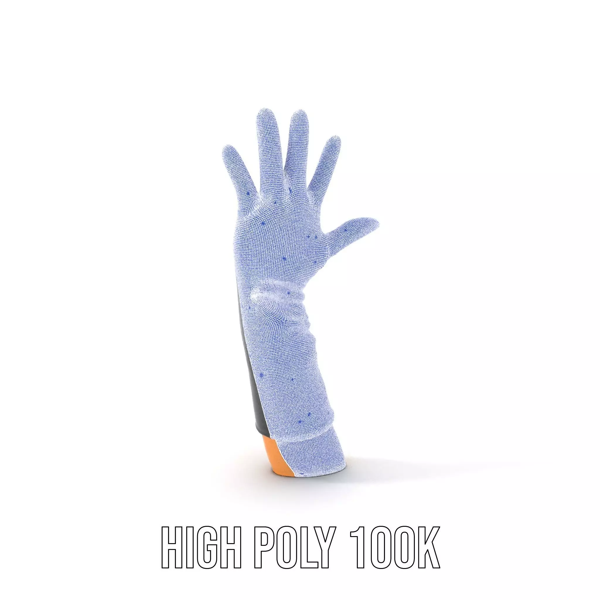 Black Leather Glove Model Pack Low-poly 3D model_4