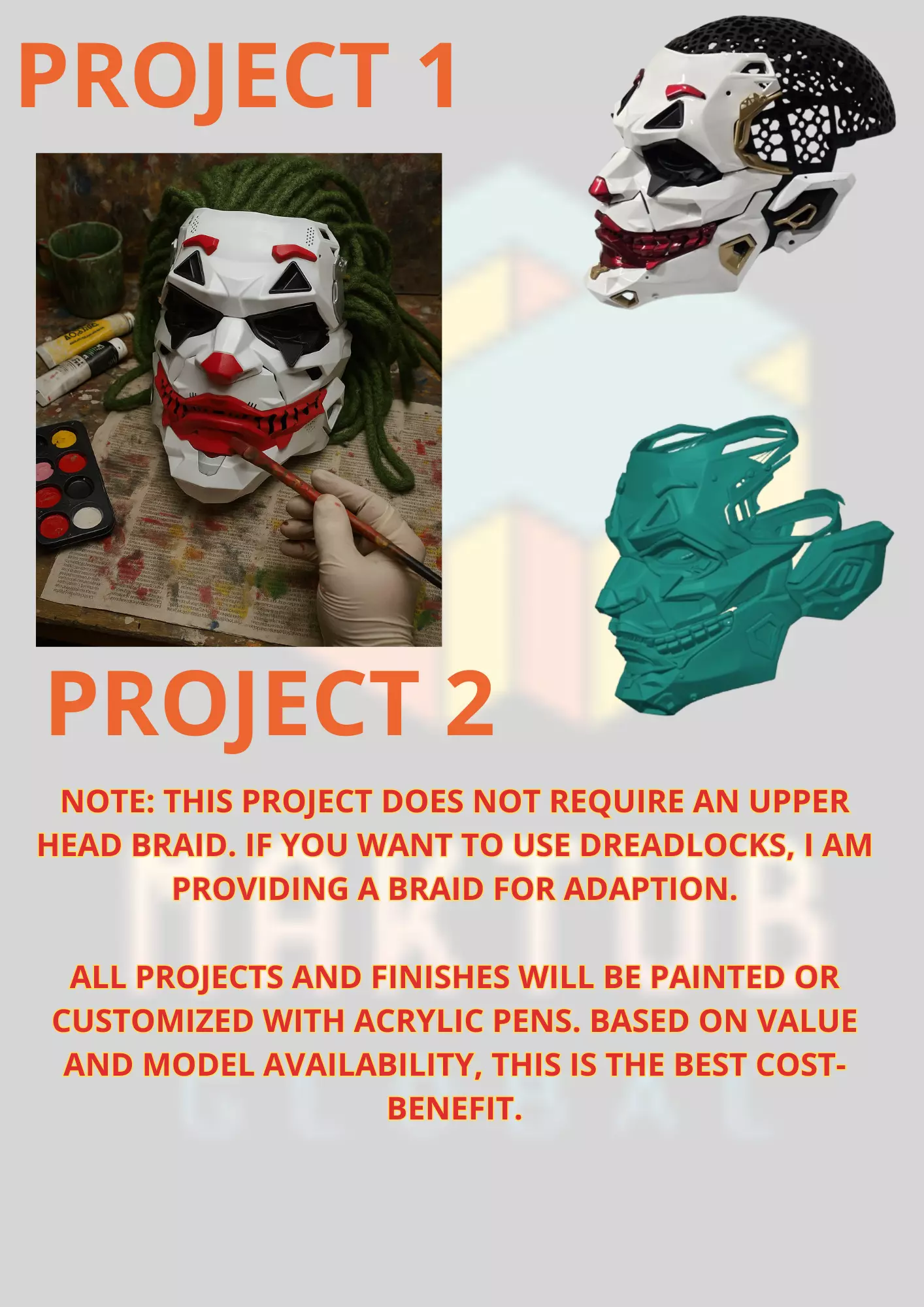 Modern Joker Mask  3D print model_1