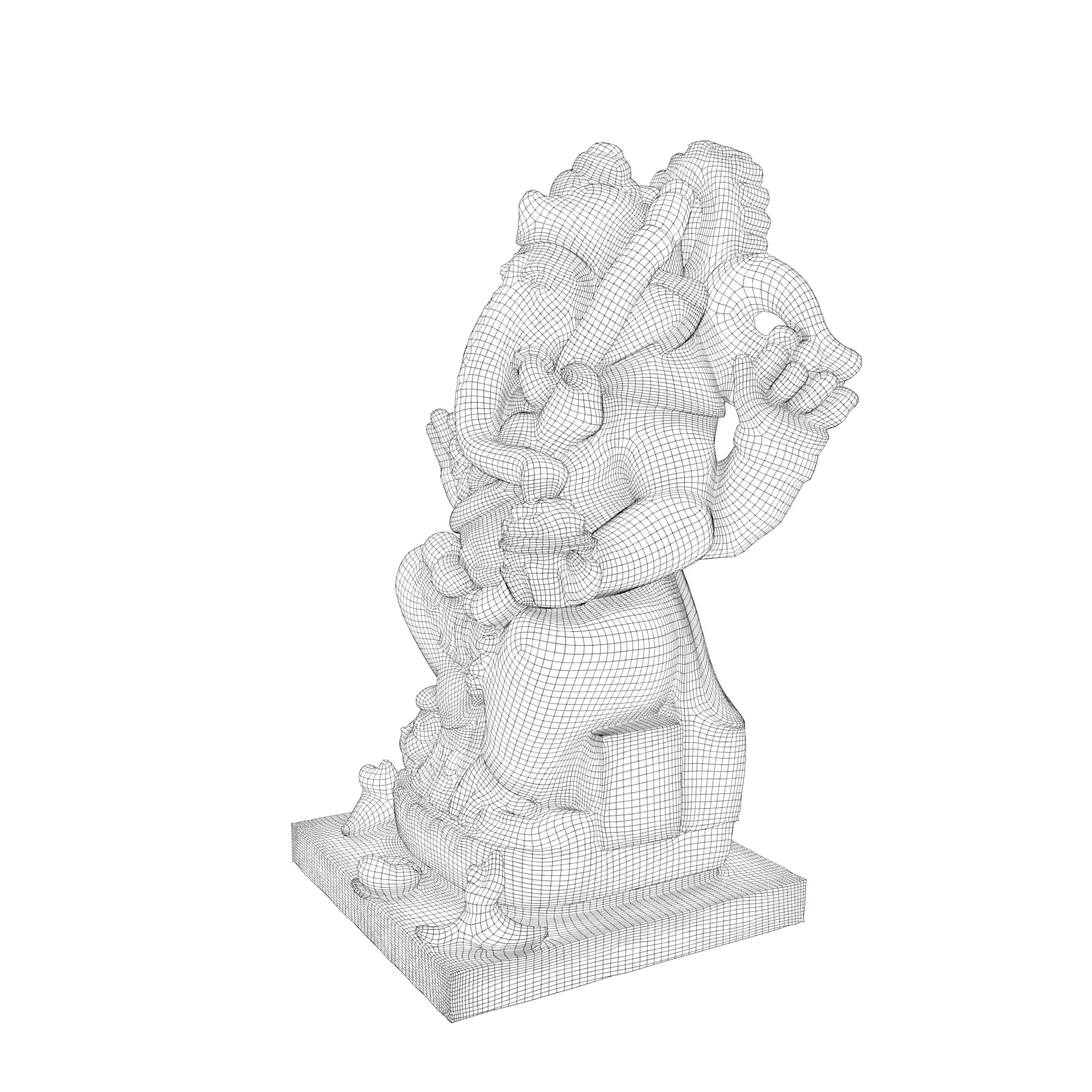 Lord Ganesha Statue Low-poly 3D model_22