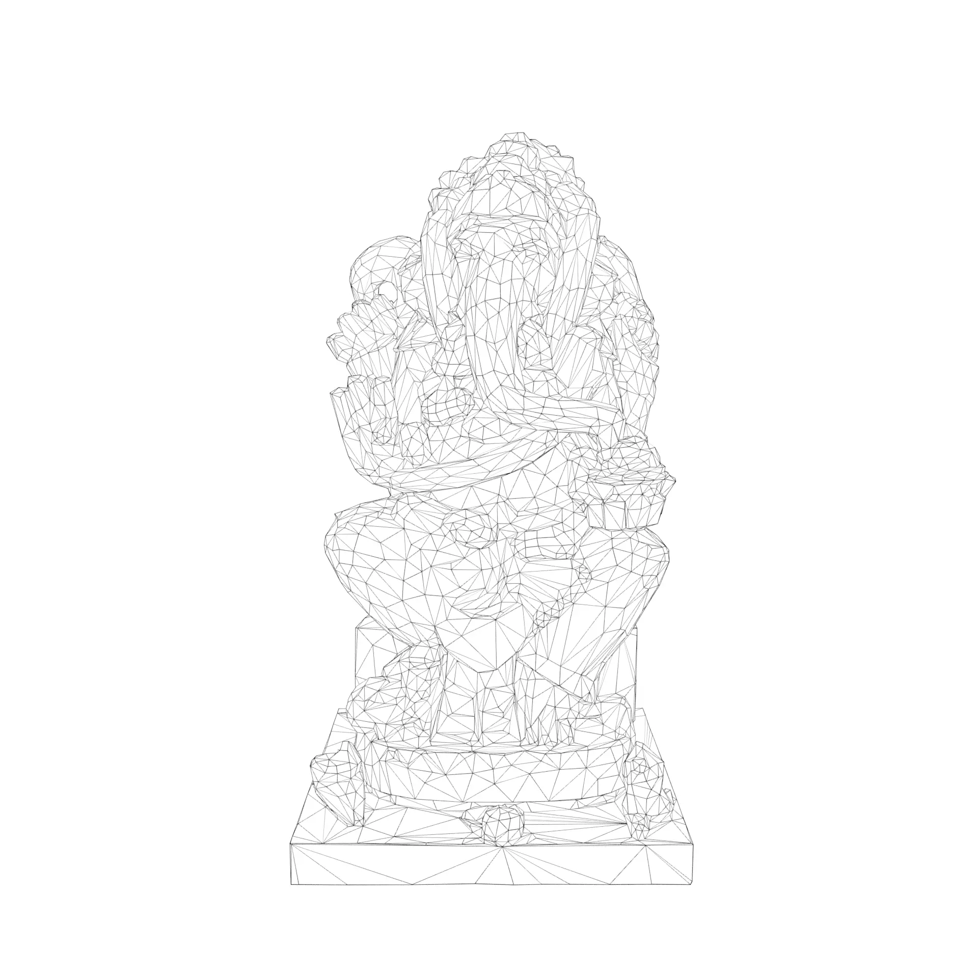 Lord Ganesha Statue Low-poly 3D model_24
