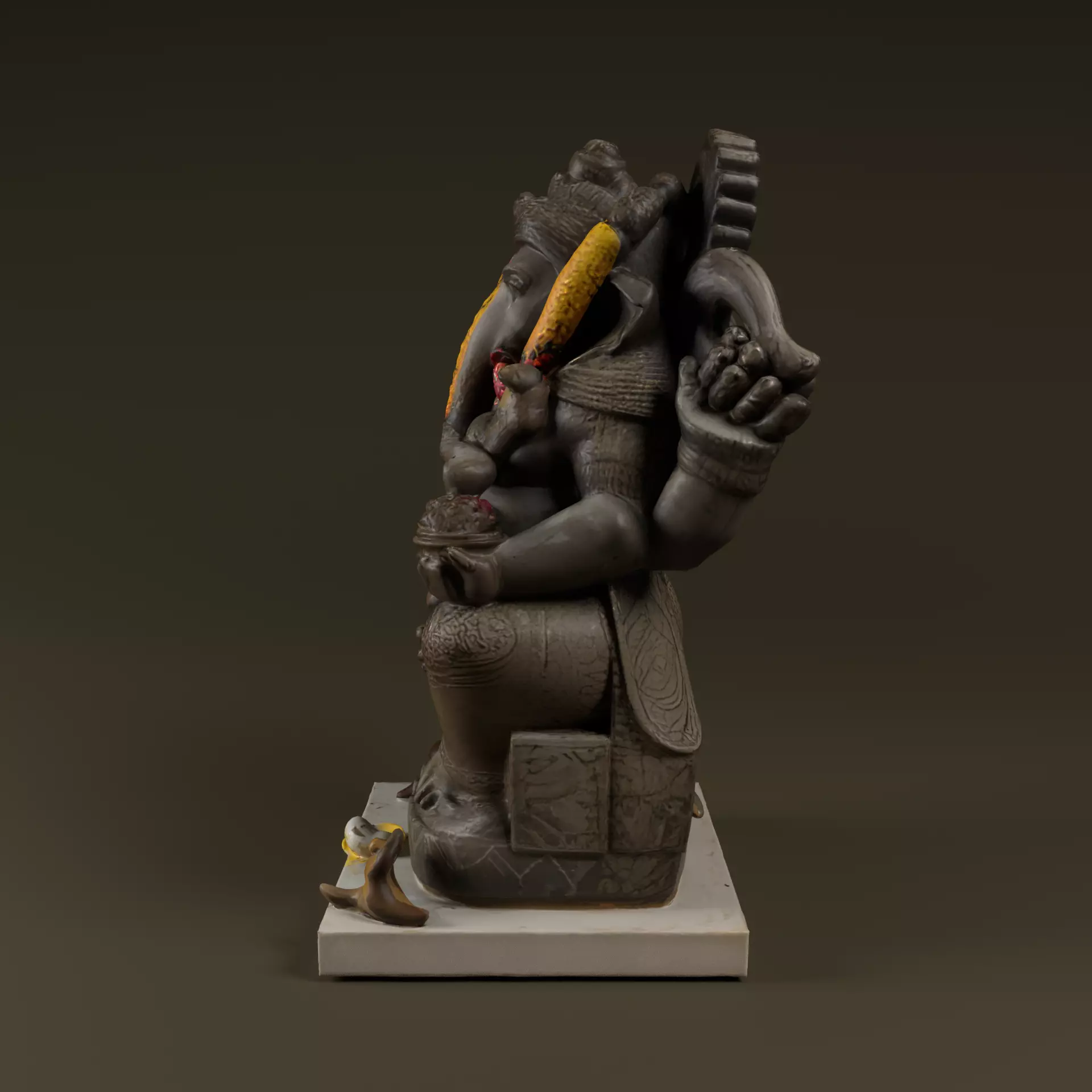 Lord Ganesha Statue Low-poly 3D model_9