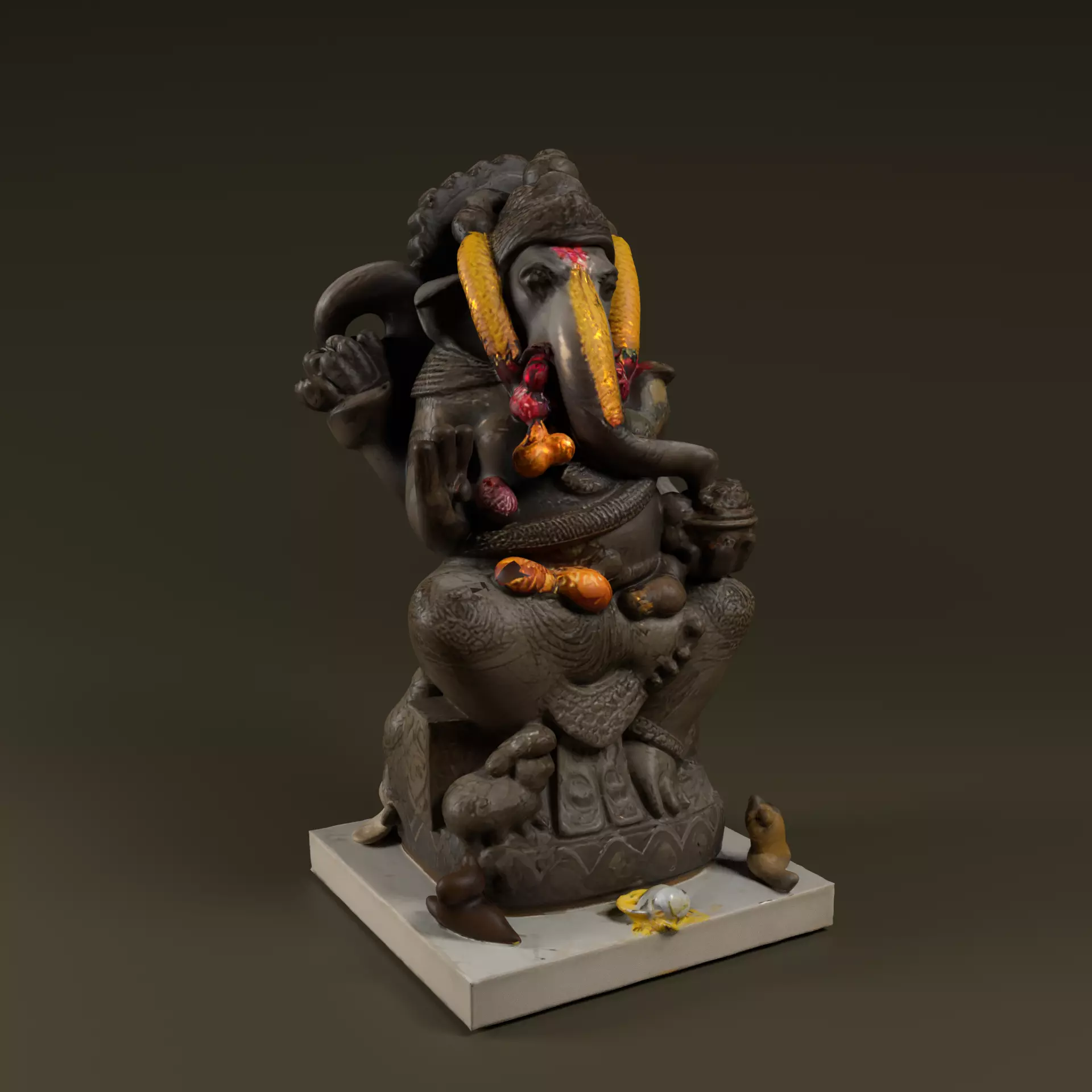 Lord Ganesha Statue Low-poly 3D model_1