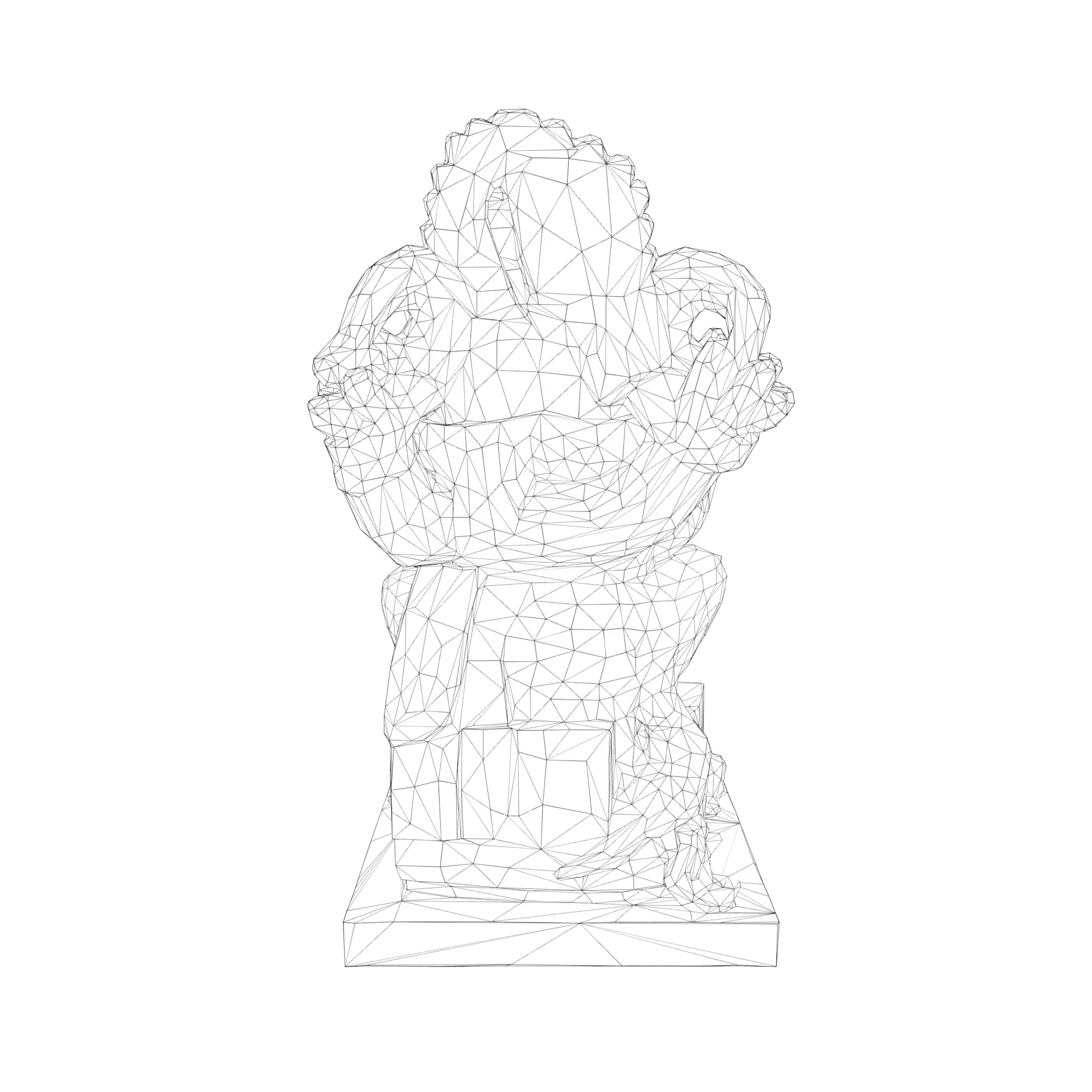 Lord Ganesha Statue Low-poly 3D model_30