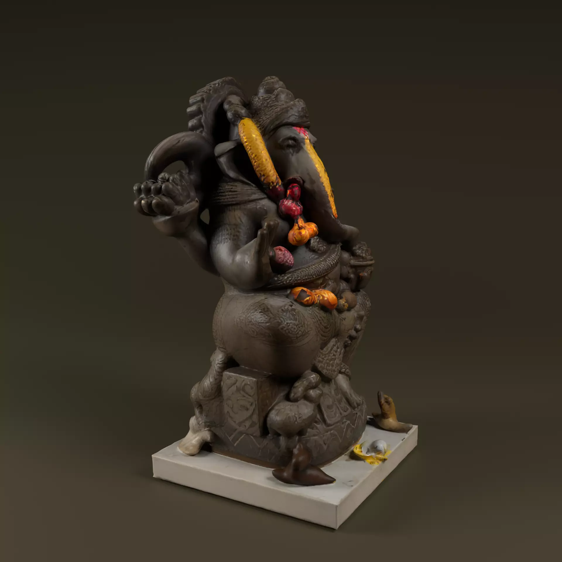 Lord Ganesha Statue Low-poly 3D model_2