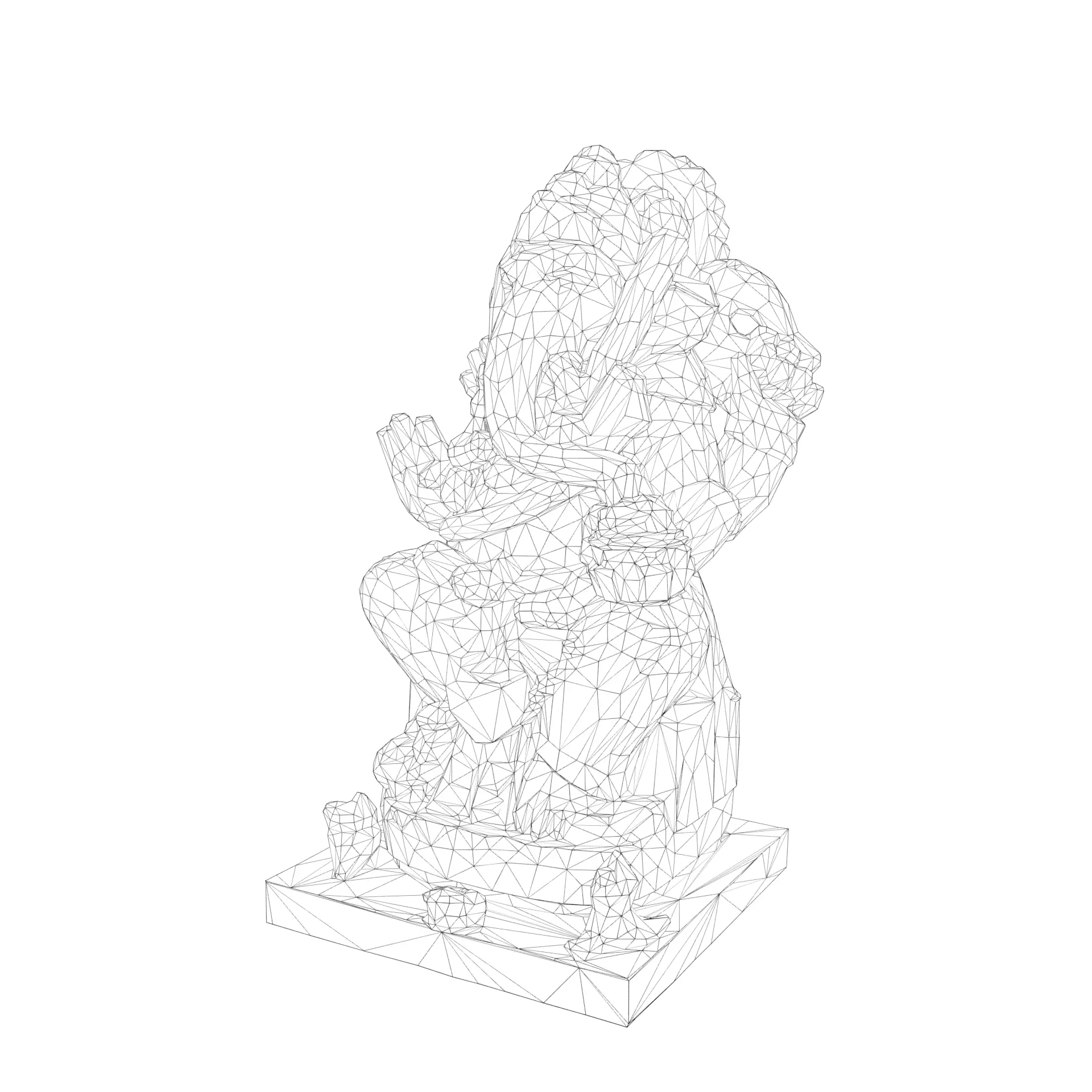 Lord Ganesha Statue Low-poly 3D model_35