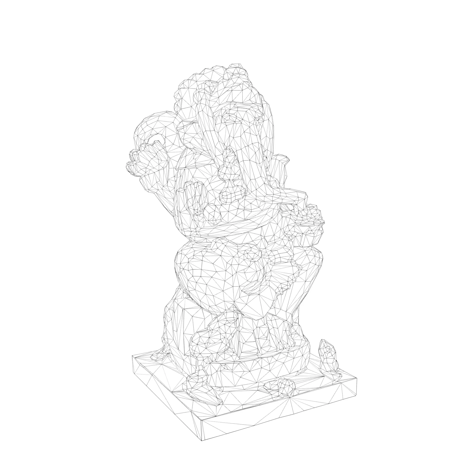 Lord Ganesha Statue Low-poly 3D model_25