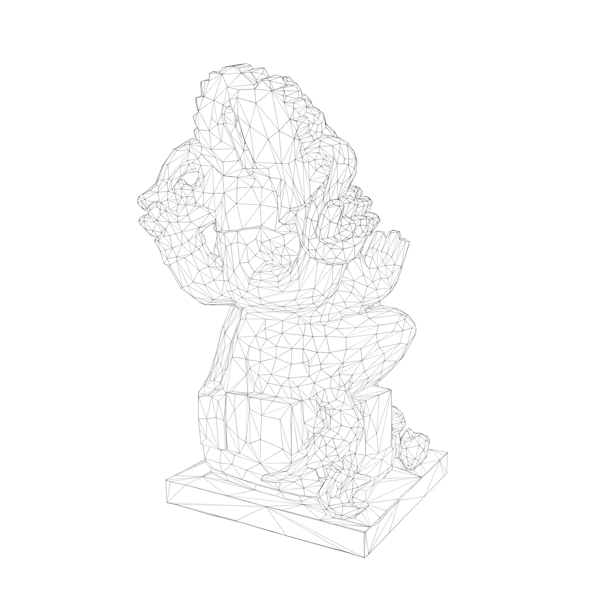 Lord Ganesha Statue Low-poly 3D model_29