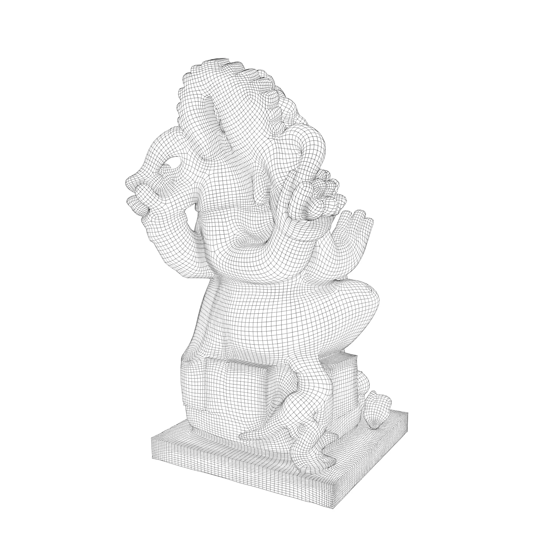 Lord Ganesha Statue Low-poly 3D model_17