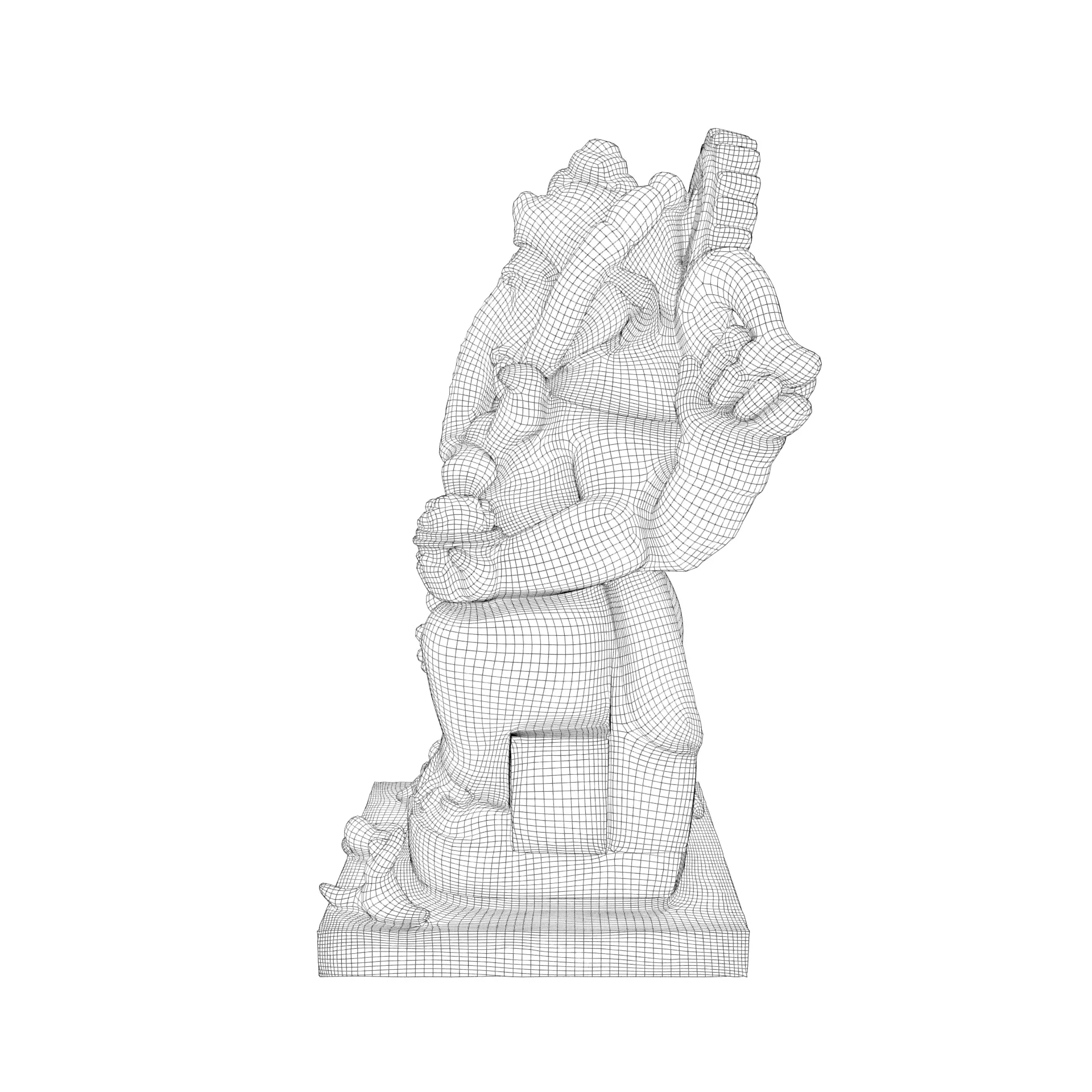 Lord Ganesha Statue Low-poly 3D model_21