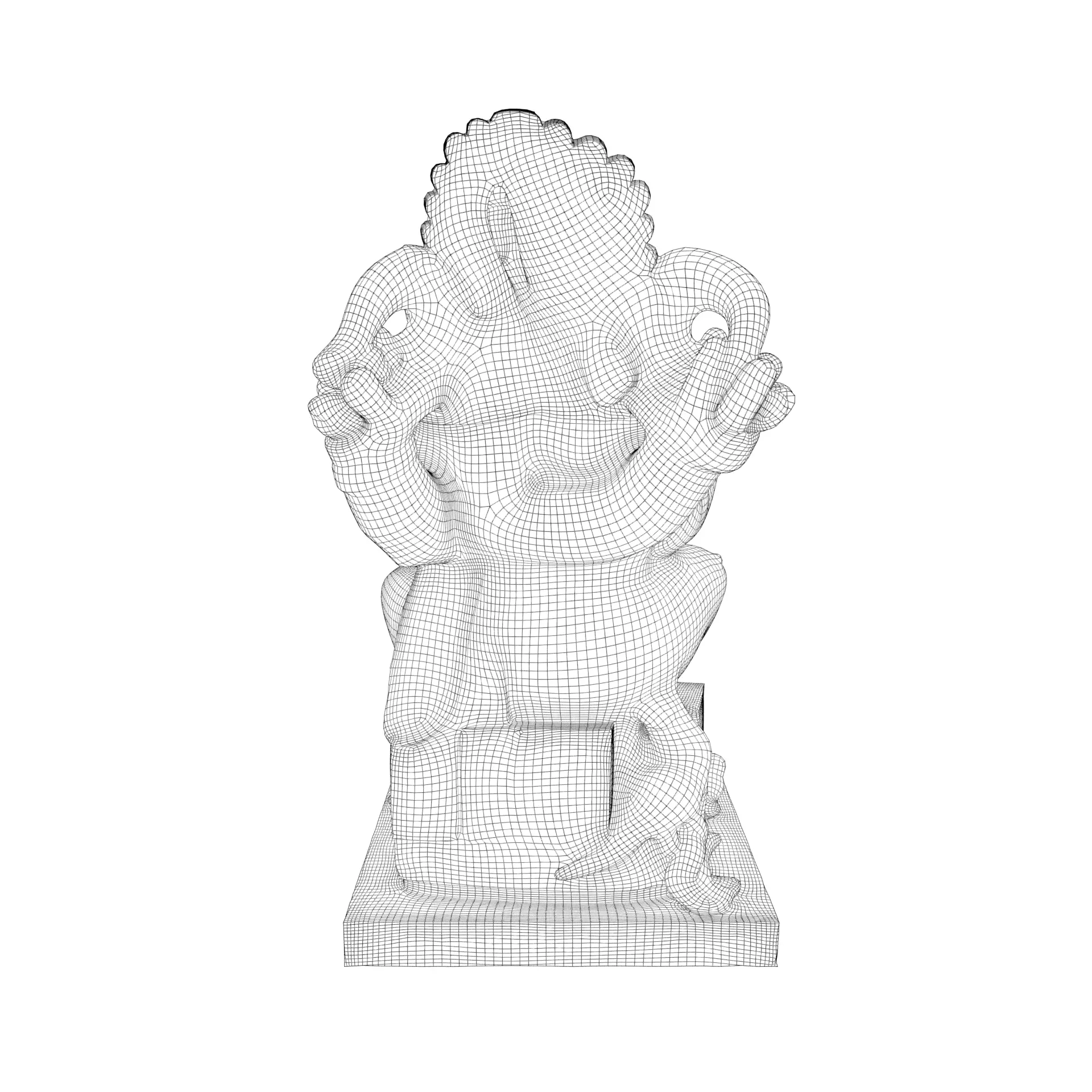 Lord Ganesha Statue Low-poly 3D model_18