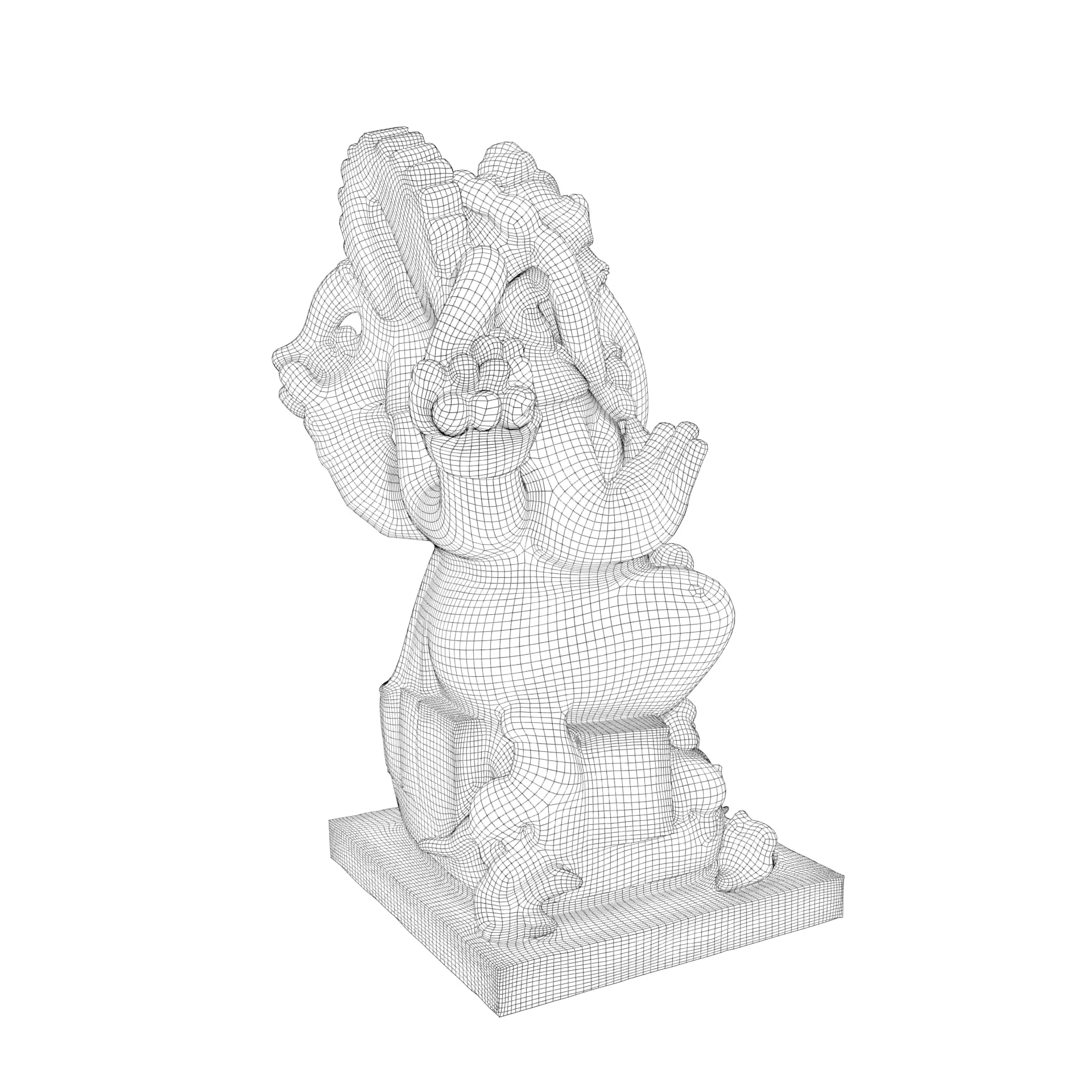 Lord Ganesha Statue Low-poly 3D model_16